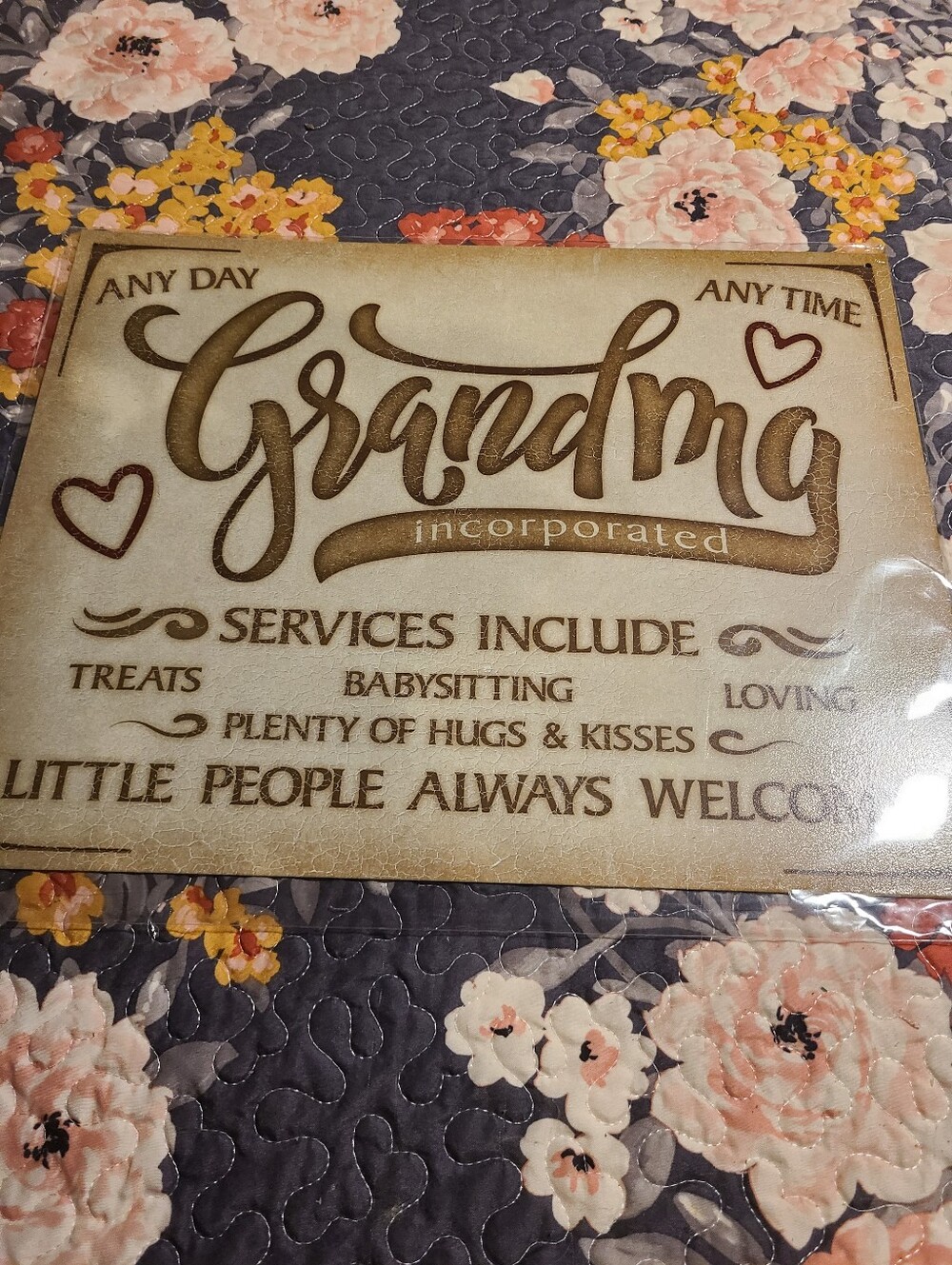 Grandma Incorporated Decorative Sign - Cream and Brown